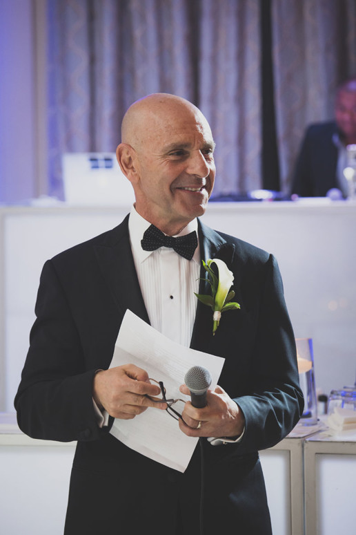 Father of the bride and owner of Moishes Steakhouse in Montreal makes speech at daughter's wedding