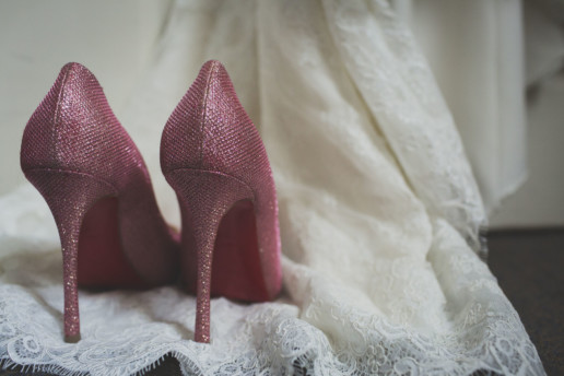 Montreal wedding photographer Studio Baron Photo captures bride's shoes