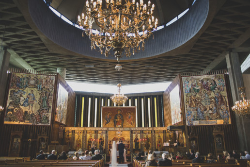 Studio Baron Photo captures the bride at St-George Catherdal Orthodox Church