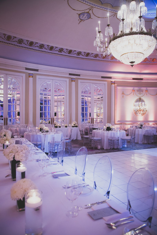 wedding decor in the Oval Room of the Ritz-Carlton Montreal