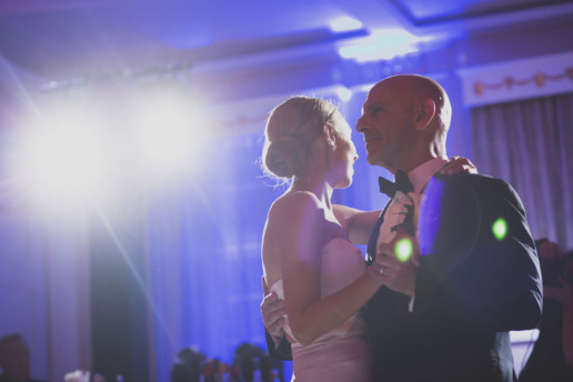 Father and daughter dance in the Oval room at the Ritz-Carlton Montreal